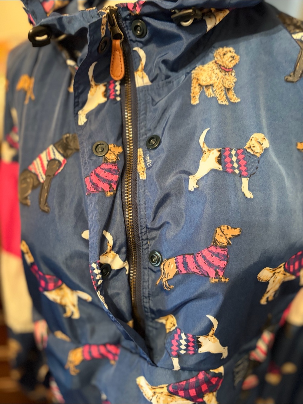 Simply Southern Navy Dog Print Jacket with Pink Accents - Picture 5 of 8